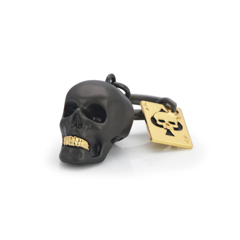 Ключодържател Metalmorphose, BLACK SKULL with playing card