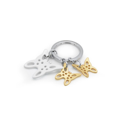 Ключодържател Metalmorphose Butterfly, Matt white / Matt gold