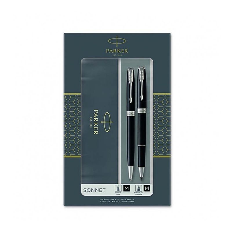 Комплект ролер и химикалка Parker Sonnet Black CT 2093259 Комплект ролер и химикалка Parker Sonnet Black CT