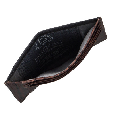 Кожен калъф за лични карти Bugatti coco черен