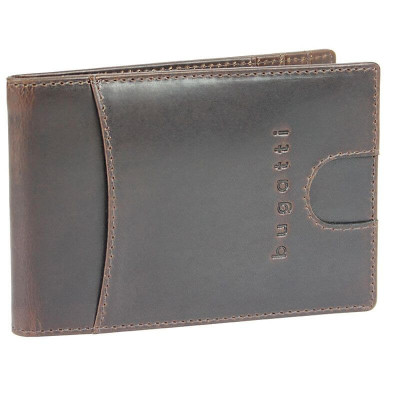 Кожен калъф за карти Bugatti roMano rfid 6cc кафяв