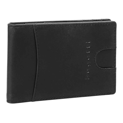 Кожен калъф за карти Bugatti roMano rfid 6cc черен