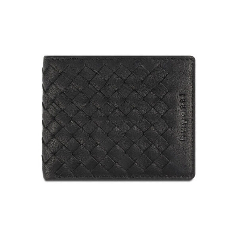 Кожен портфейл Bugatti woven черен Кожен портфейл Bugatti woven черен