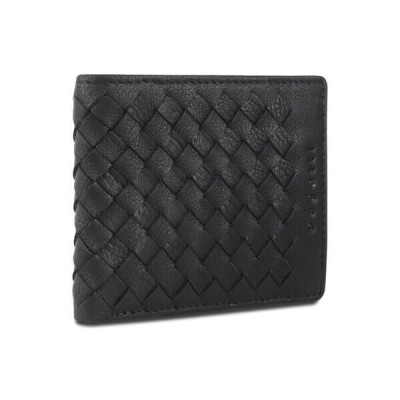 Кожен портфейл Bugatti woven черен