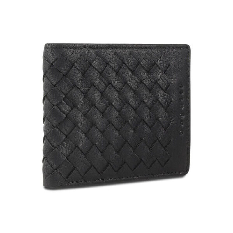 Кожен портфейл Bugatti woven черен Кожен портфейл Bugatti woven черен