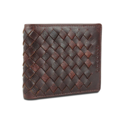 Кожен портфейл Bugatti woven кафяв