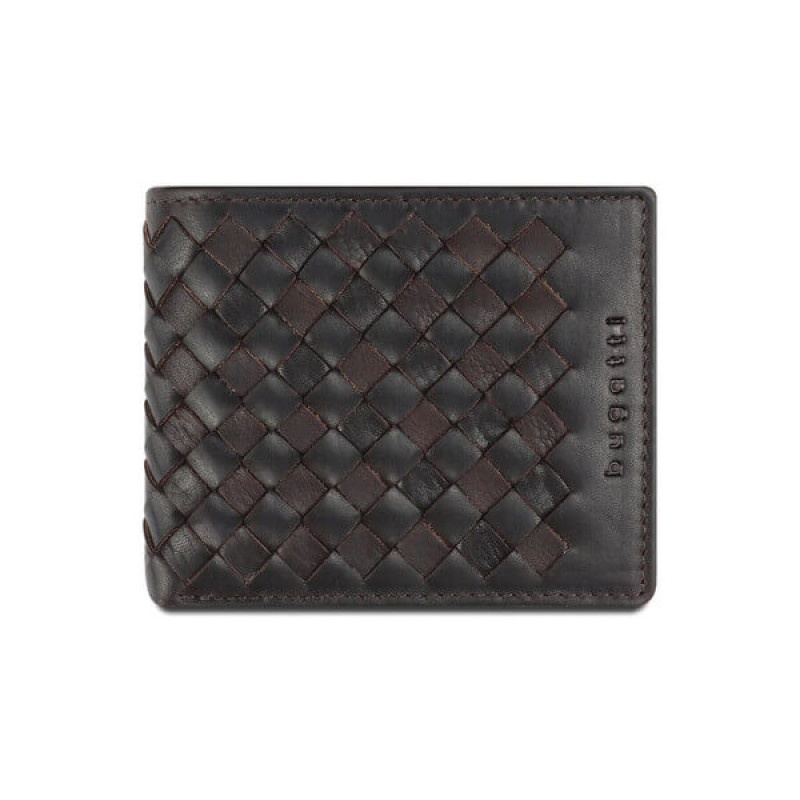 Кожен портфейл Bugatti woven тъмнокафяв Кожен портфейл Bugatti woven тъмнокафяв