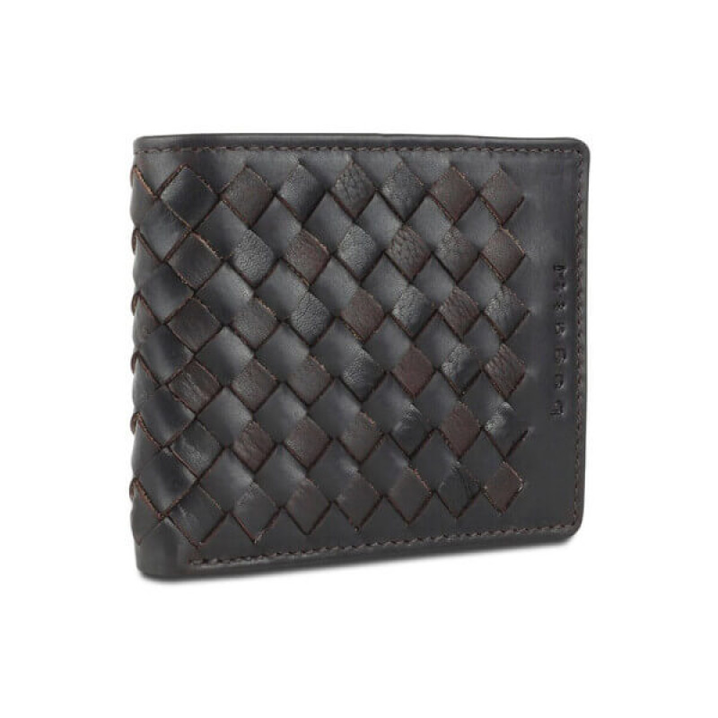 Кожен портфейл Bugatti woven тъмнокафяв Кожен портфейл Bugatti woven тъмнокафяв