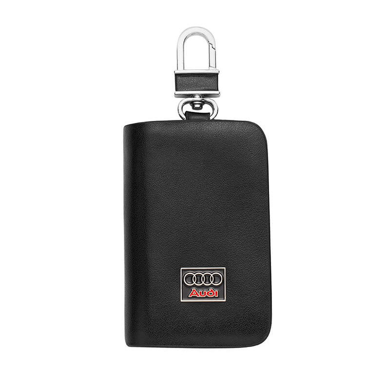 Ключодържател от естествена кожа с карабинер Audi AS046BL Ключодържател от естествена кожа с карабинер Audi AS046BL