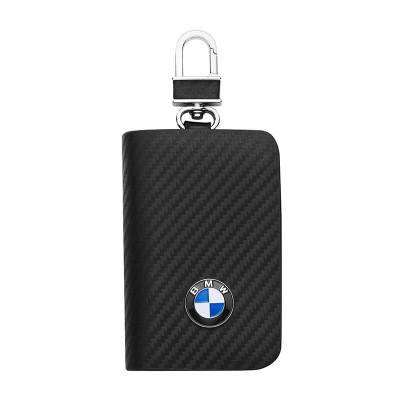 Ключодържател от естествена кожа и карбонов ефект с карабинер BMW AS047CAR