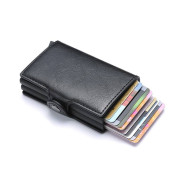 Кожен картодържател за 12 карти с RFID защита