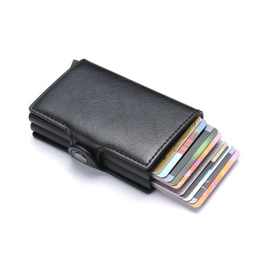 Кожен картодържател за 12 карти с RFID защита