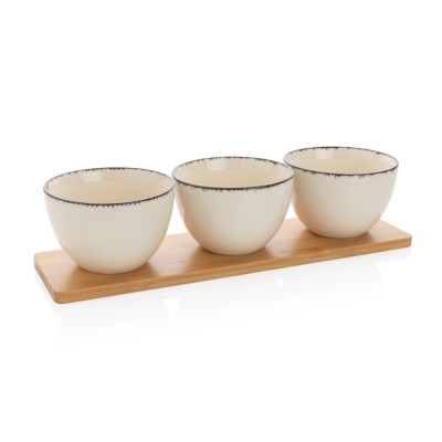 Ukiyo 3pc serving bowl set with bamboo tray Ukiyo P263.061