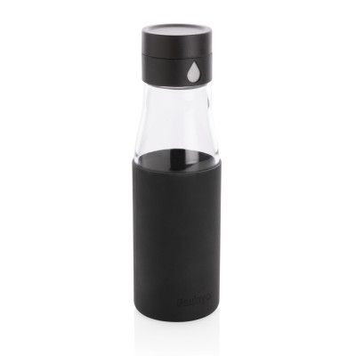 Ukiyo glass hydration tracking bottle with sleeve Ukiyo P436.721
