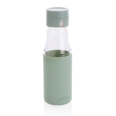 Ukiyo glass hydration tracking bottle with sleeve Ukiyo P436.727