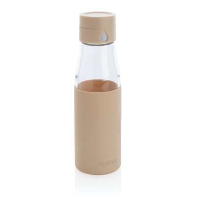 Ukiyo glass hydration tracking bottle with sleeve Ukiyo P436.729