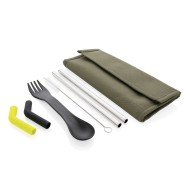 Комплект сламки за многократна употреба и вилица Tierra XD Design P269.557, зелен