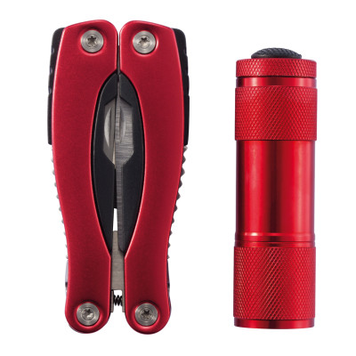 Мултитул в комплект с фенер XD Design P238.084, червен Мултитул в комплект с фенер XD Design P238.084, червен