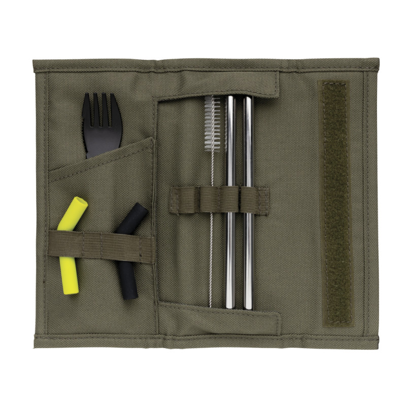 Комплект сламки за многократна употреба и вилица Tierra XD Design P269.557, зелен