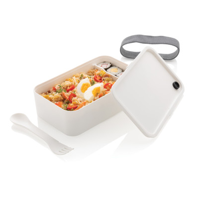 Кутия за обяд в комплект с вилица XD Design P269.593, бяла 1.2л Кутия за обяд в комплект с вилица XD Design P269.593, бяла 1.2л