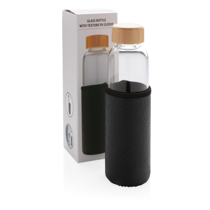 Glass bottle with textured PU sleeve XD Design P436.291