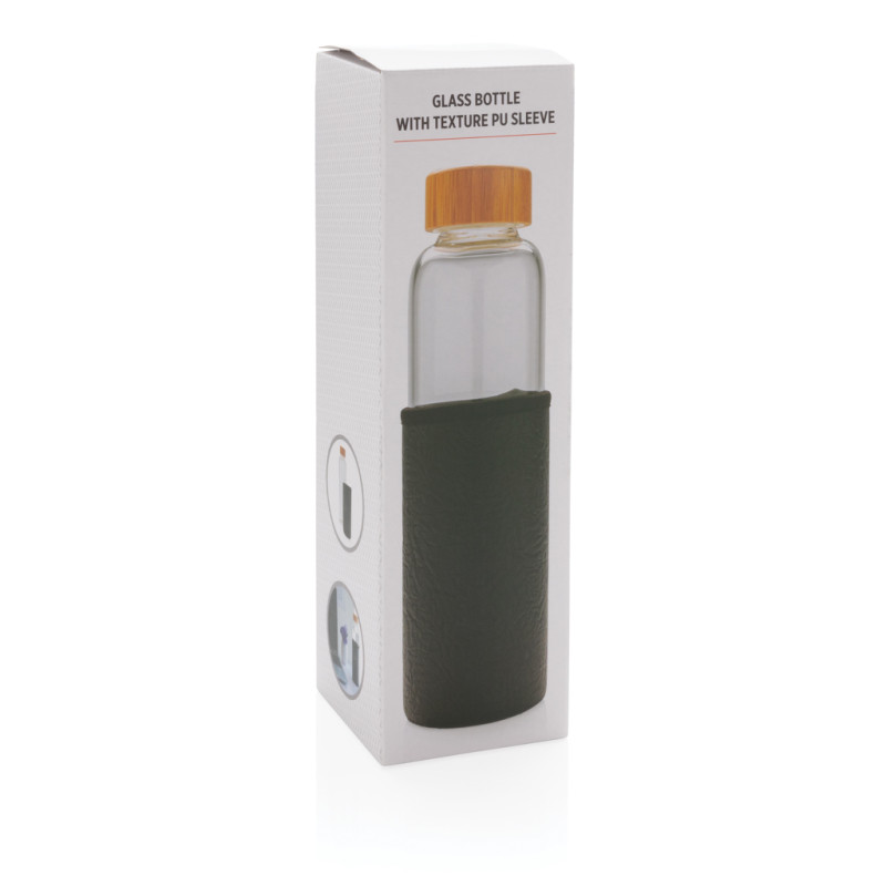 Glass bottle with textured PU sleeve XD Design P436.291