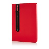 Луксозен бележник A5 с химикалка стилус, червен XD Design P773.314