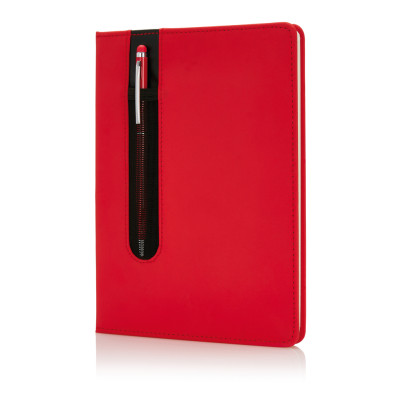 Луксозен бележник A5 с химикалка стилус, червен XD Design P773.314