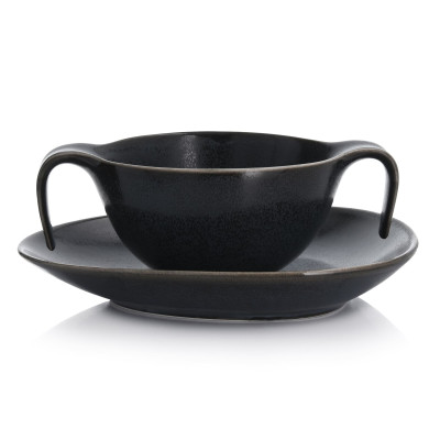 Купа с чиния Duka time dark 450 мл., черен 1218969