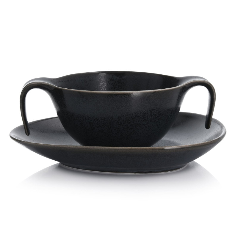 Купа с чиния Duka time dark 450 мл., черен 1218969