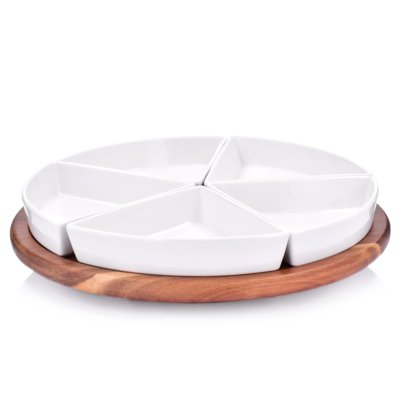 Поднос на въртяща се основа с 5 бр. купи Duka acacia 1217695