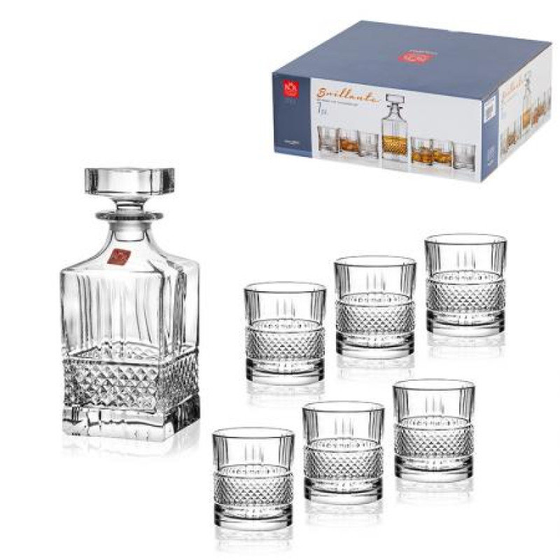 Комплект за уиски с гарафа и 6 чаши Brillante RCR Italy 621512