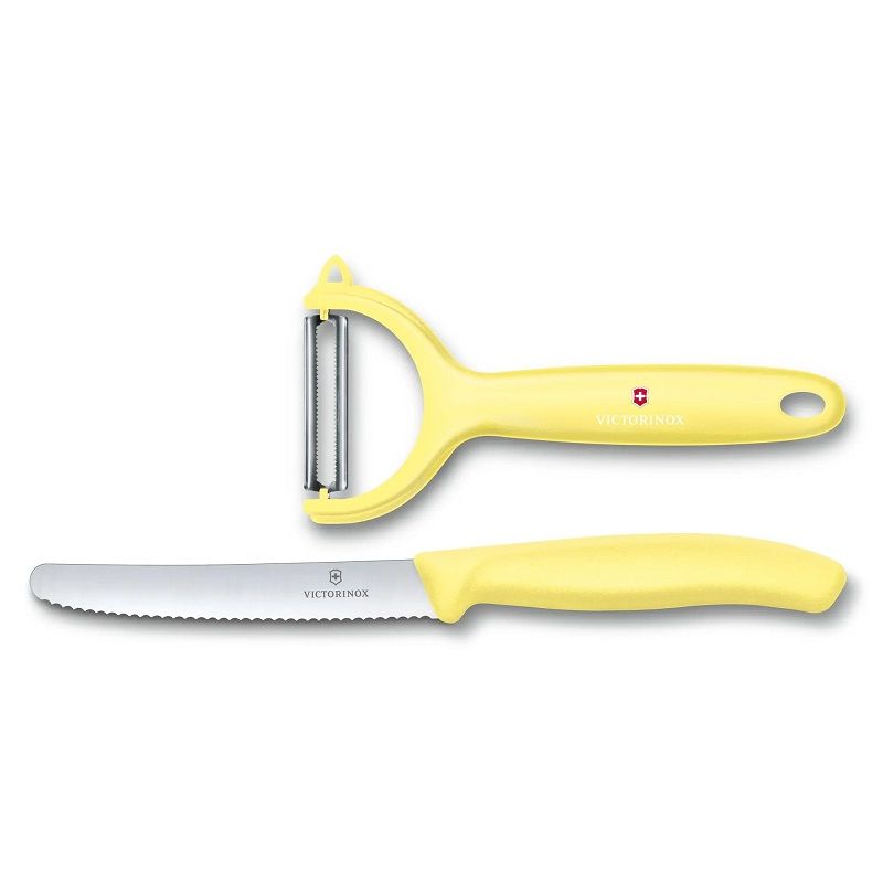 Комплект Victorinox Swiss Classic Trend Colors, нож и белачка, светложълт 6.7116.23L82