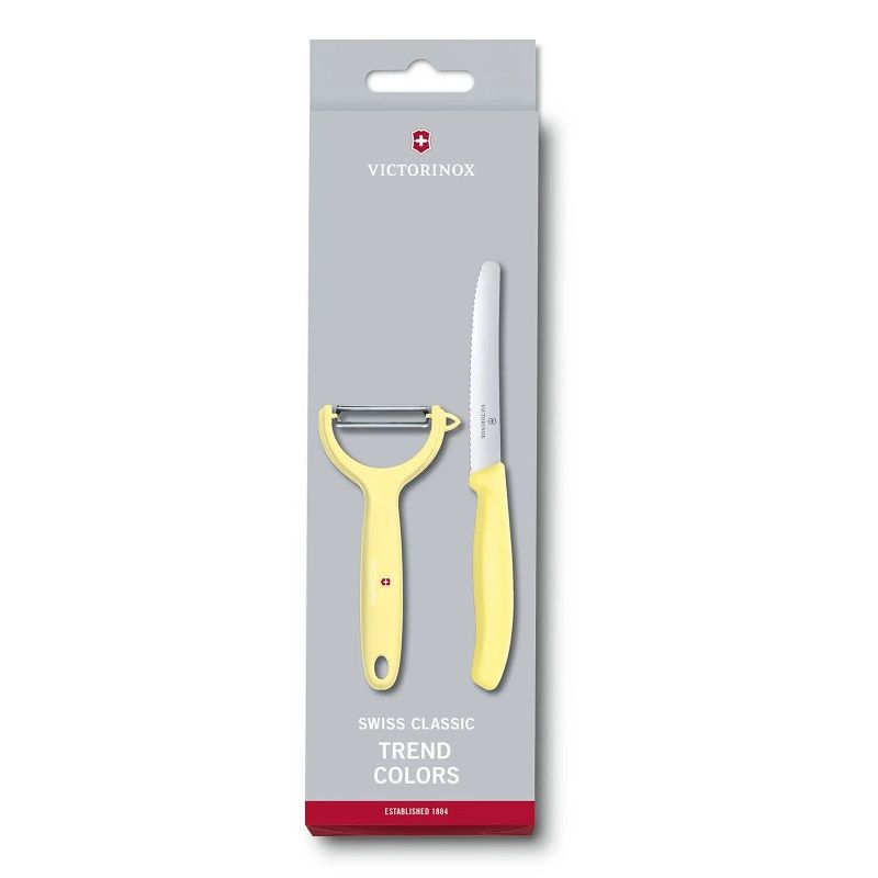 Комплект Victorinox Swiss Classic Trend Colors, нож и белачка, светложълт 6.7116.23L82