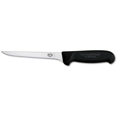 Кухненски нож Victorinox Fibrox за обезкостяване, тясно острие с извит режещ ръб, 150мм, черен 5.6403.15