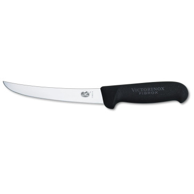 Кухненски нож Victorinox Fibrox за обезкостяване, извито острие, 150мм, черен 5.6503.15