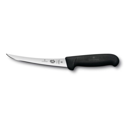 Кухненски нож Victorinox Fibrox за обезкостяване, извито и гъвкаво острие, 150мм, черен 5.6663.15