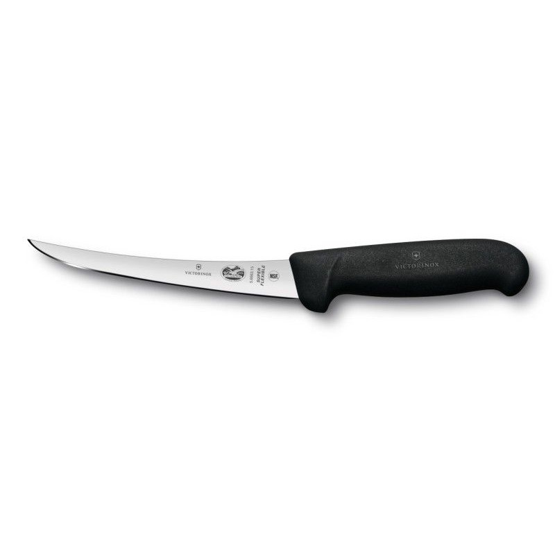Кухненски нож Victorinox Fibrox за обезкостяване, извито и гъвкаво острие, 150мм, черен 5.6663.15