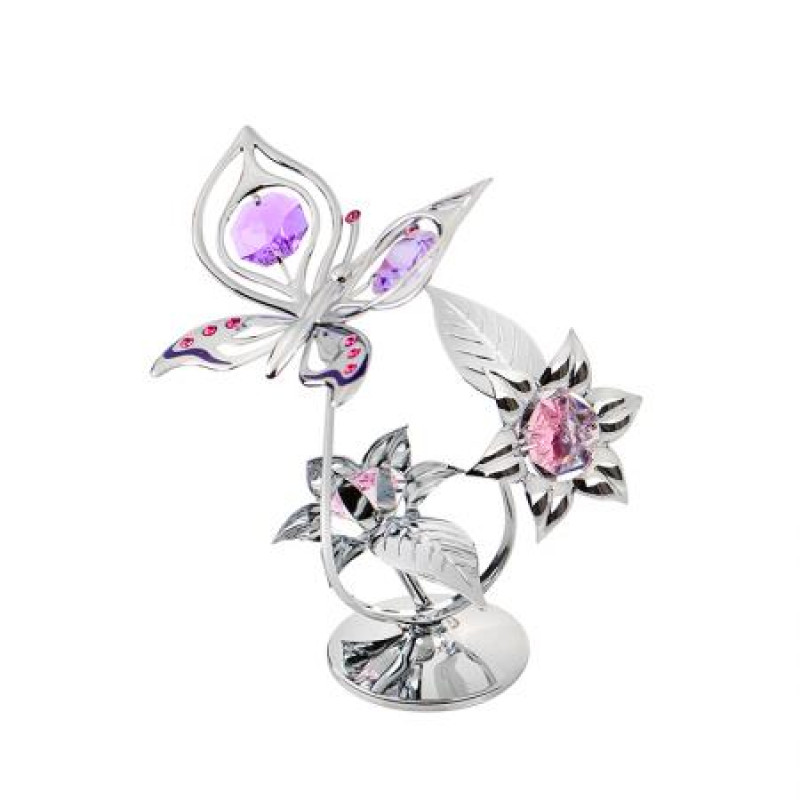 Пеперуда с цвете сребро RY017