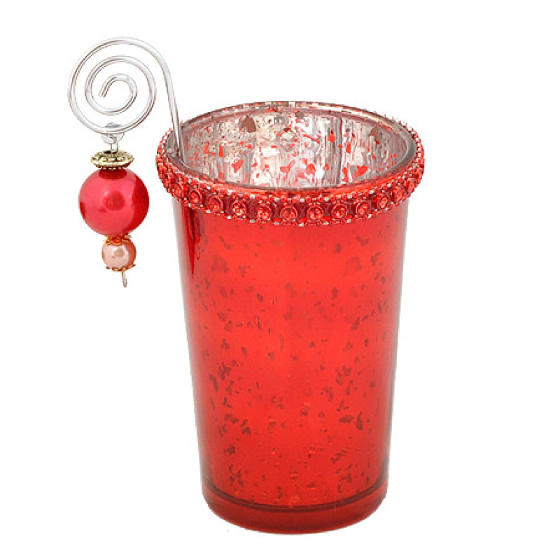 Свещник червен 10.8 см. YB0105