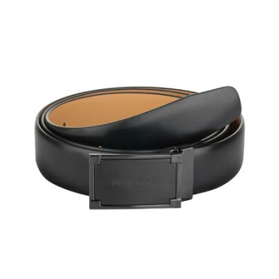 Колан черен с черна плочка мат 110см. Pierre Cardin 
PC148BLM