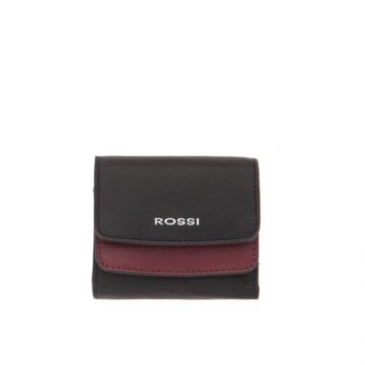 Дамско портмоне цвят Черно и винено червено Rossi 
RSL17146