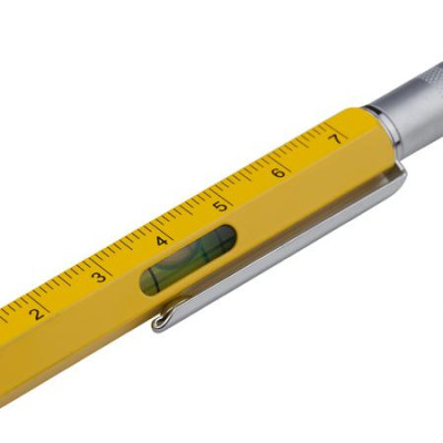 Химикалка жълта с нивелир Silver Flame SFP0201