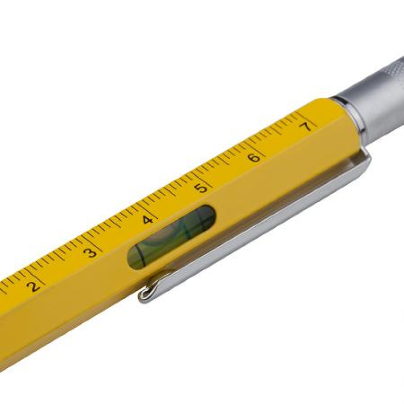 Химикалка жълта с нивелир Silver Flame SFP0201