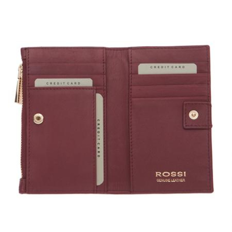 Дамско портмоне цвят Винено червено Rossi RSL29126