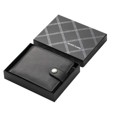 Мъжки портфейл в кафяво Silver Flame колекция Button 
SFT1018