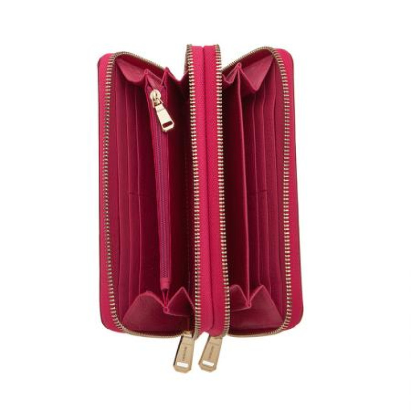 Дамско портмоне с двоен цип цвят Малина Гланц Rossi 
RSC0504