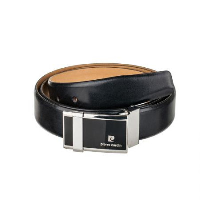 Колан черен с плочка гланц 110см. Pierre Cardin 
PC013BLM