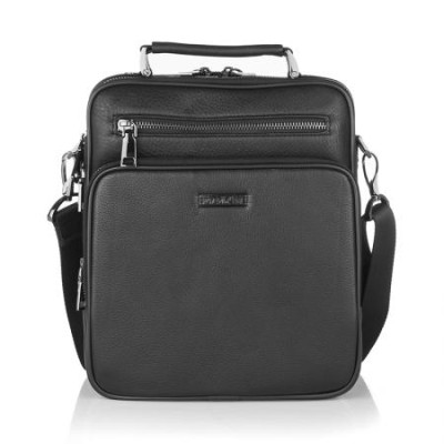 Мъжка черна кожена чанта Silver Flame SFH06