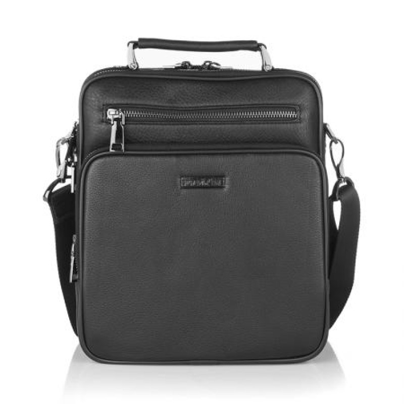 Мъжка черна кожена чанта Silver Flame SFH06